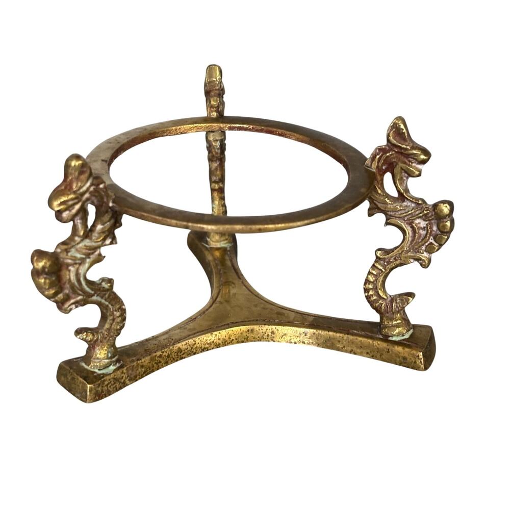 Brass stand for Globe or Plant Holder small 2 1/4" x 3" . See photos.